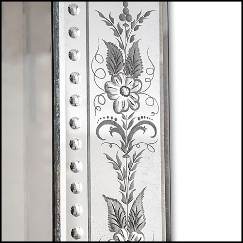 Mirror in solid wood and bevelled antique mirrored glass 182-Lily