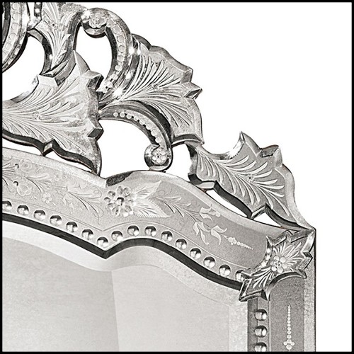 Mirror in solid wood and bevelled antique mirrored glass 182-Lily