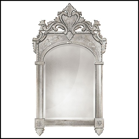 Mirror in solid wood with bevelled antique mirrored glass 182-Oracle