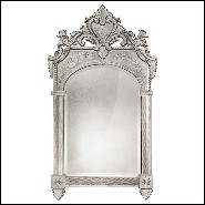 Mirror in solid wood with bevelled antique mirrored glass 182-Oracle