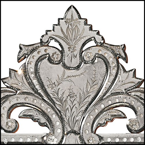 Mirror in solid wood with bevelled antique mirrored glass 182-Oracle