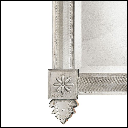 Mirror in solid wood with bevelled antique mirrored glass 182-Oracle