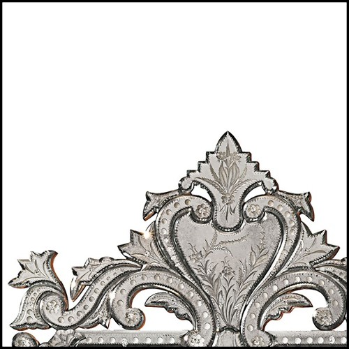 Miroir en bois massif avec verre miroir biseauté finition antique 182-Oracle