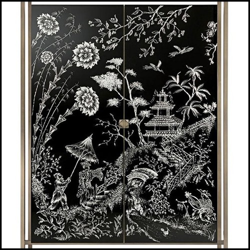 Cabinet en laiton massif finition bruni antique 182-Shangdu