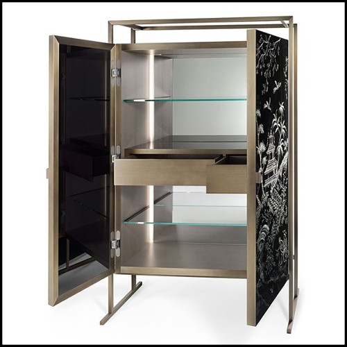 Cabinet en laiton massif finition bruni antique 182-Shangdu