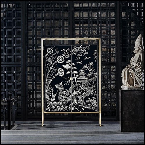 Cabinet en laiton massif finition bruni antique 182-Shangdu