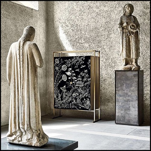 Cabinet in antique brunished solid brass 182-Shangdu