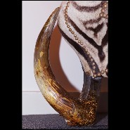 Commode en hêtre massif couvert avec véritable peau de zèbre PC-Zebra and Elk