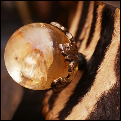 Commode en hêtre massif couvert avec véritable peau de zèbre PC-Zebra and Elk