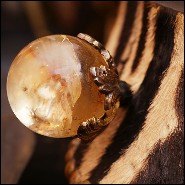 Commode en hêtre massif couvert avec véritable peau de zèbre PC-Zebra and Elk
