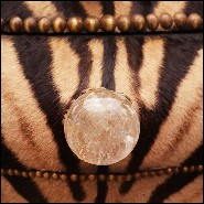 Chest in solid beech wood covered with real zebra skin PC-Zebra and Elk