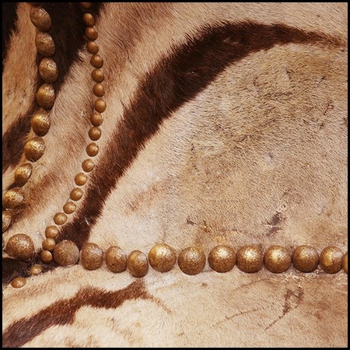 Chest in solid beech wood covered with real zebra skin PC-Zebra and Elk