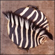 Side Table in solid brass and copper and with real zebra skin PC-Zebra Mane High