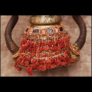 Table d'appoint en laiton massif et cuivre et avec véritable peau de zèbre PC-Zebra Mane High