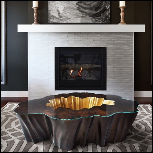 Table basse avec base en fibre de verre finition dark mate 114-Cesar Dark