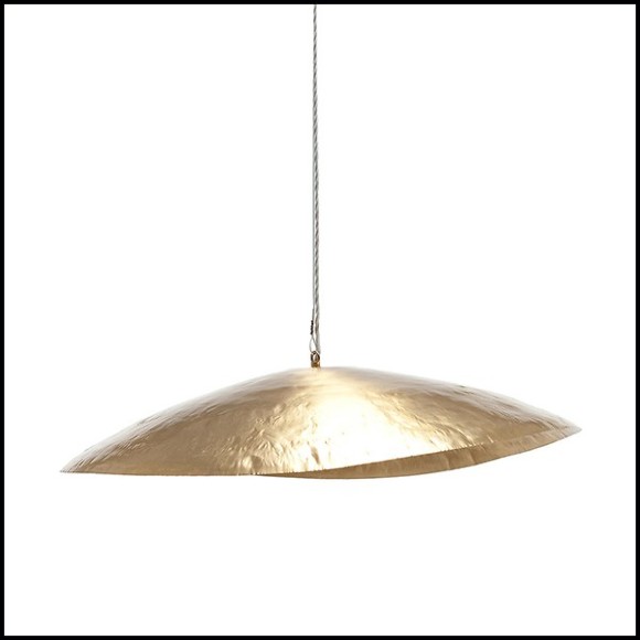 Suspension in matte solid brass 30-Leaf Gold Medium