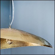 Suspension in matte solid brass 30-Leaf Gold Medium