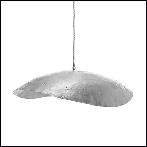 Suspension in matte solid brass in nickel finish 30-Leaf Silver Medium