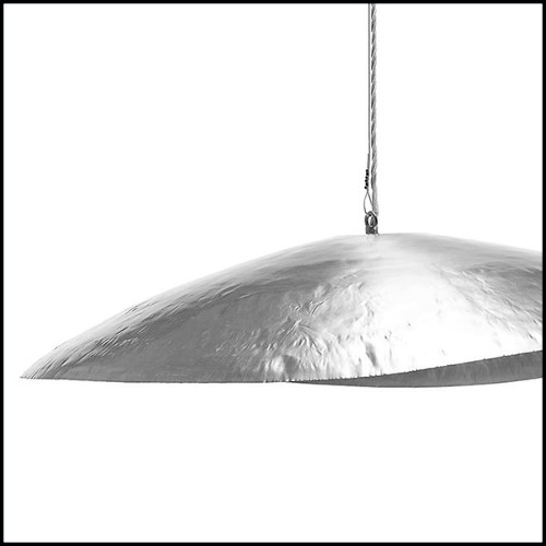 Suspension in matte solid brass in nickel finish 30-Leaf Silver Medium