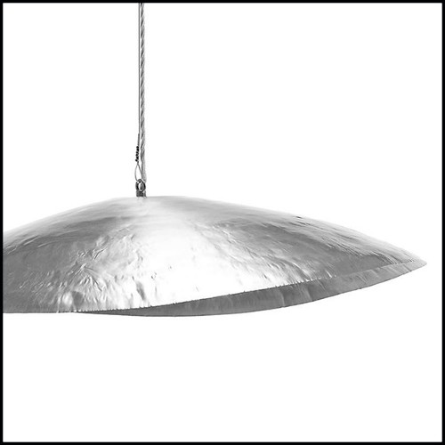 Suspension en laiton massif finition mate et finition nickel 30-Leaf Silver Medium