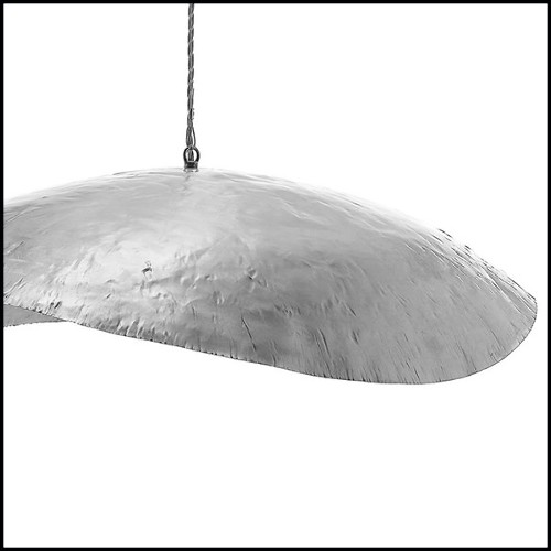 Suspension in matte solid brass in nickel finish 30-Leaf Silver Medium