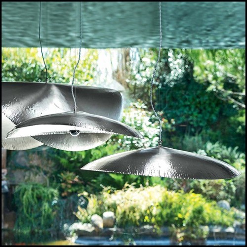 Suspension en laiton massif finition mate et finition nickel 30-Leaf Silver Medium