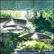 Suspension in matte solid brass in nickel finish 30-Leaf Silver Medium