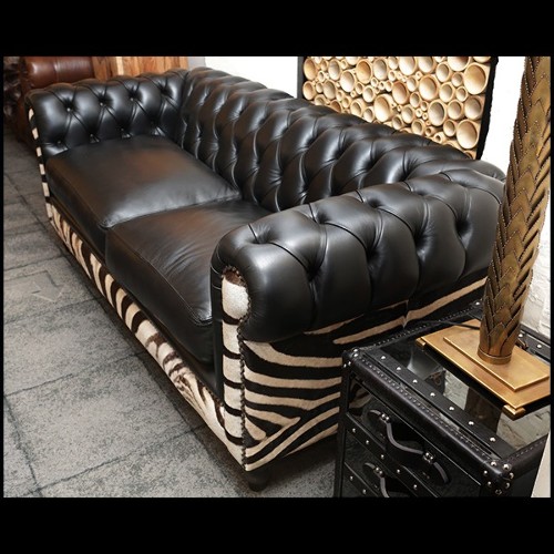 Canapé avec véritable peau de zèbre d'Afrique du sud PC-Zebra