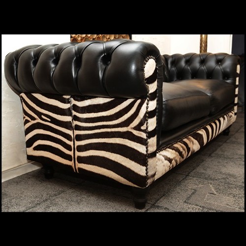 Canapé avec véritable peau de zèbre d'Afrique du sud PC-Zebra