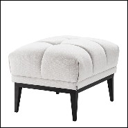 Stool in wood with legs in stainless steel in gunmetal finish 24-Aurelio