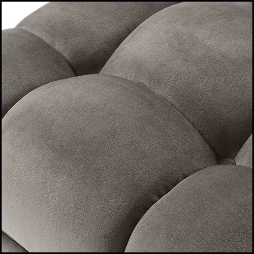 Stool in wood with legs in stainless steel and seat with velvet fabric 24-Sienna Grey