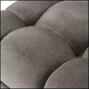 Tabouret en bois avec pieds en acier inoxydable et assise avec tissu velours 24-Sienna Grey