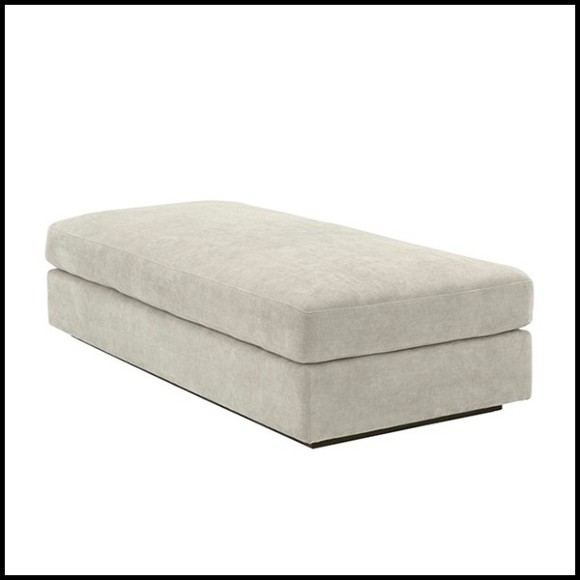 Pouf en bois avec base noire et assise avec tissu 24-Vista Grande