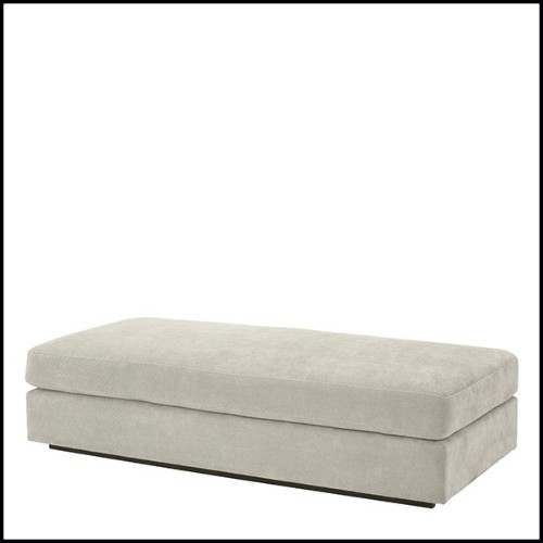 Ottoman in wood with black base and seat with fabric 24-Vista Grande