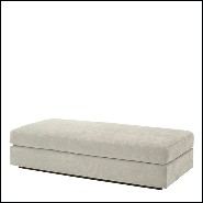 Pouf en bois avec base noire et assise avec tissu 24-Vista Grande