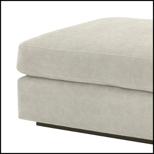 Pouf en bois avec base noire et assise avec tissu 24-Vista Grande