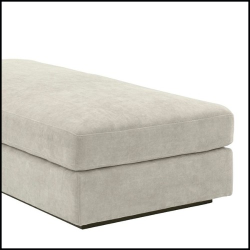 Ottoman in wood with black base and seat with fabric 24-Vista Grande