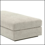 Ottoman in wood with black base and seat with fabric 24-Vista Grande