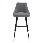 Tabouret de bar en bois avec pieds en laiton finition black 24-Cedro Grey L