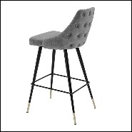 Tabouret de bar en bois avec pieds en laiton finition black 24-Cedro Grey L