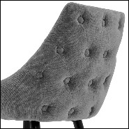 Bar stool in wood with legs in brass in black finish 24-Cedro Grey L