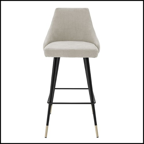 Tabouret de bar en bois avec pieds en laiton finition black 24-Cedro Sand L