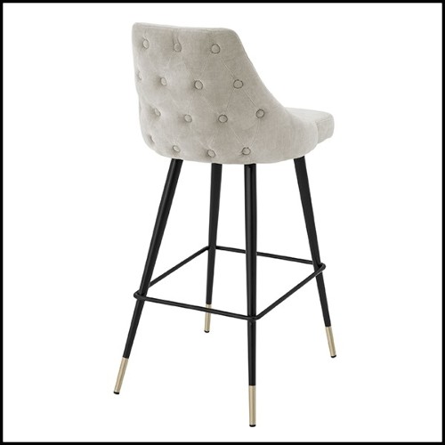 Tabouret de bar en bois avec pieds en laiton finition black 24-Cedro Sand L