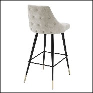Tabouret de bar en bois avec pieds en laiton finition black 24-Cedro Sand L