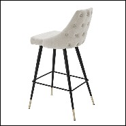 Bar stool in wood with legs in brass in black finish 24-Cedro Sand L