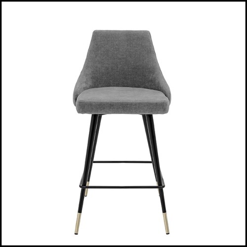 Tabouret de bar en bois avec pieds en laiton finition black 24-Cedro Grey M