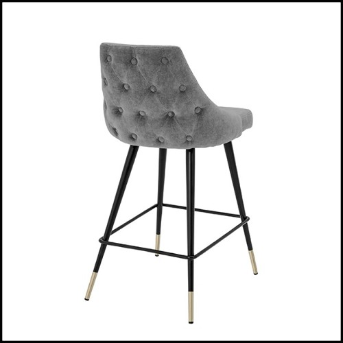 Tabouret de bar en bois avec pieds en laiton finition black 24-Cedro Grey M