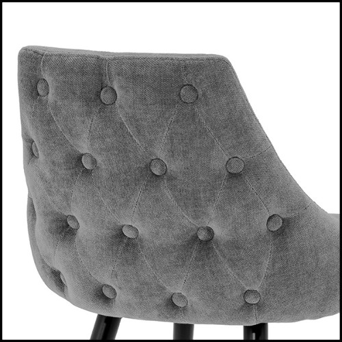 Bar stool in wood with legs in brass in black finish 24-Cedro Grey M