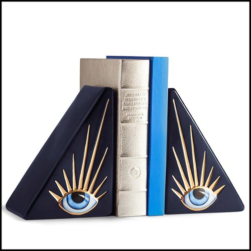 Bookends in porcelain 172-Blue Eyes Set of 2