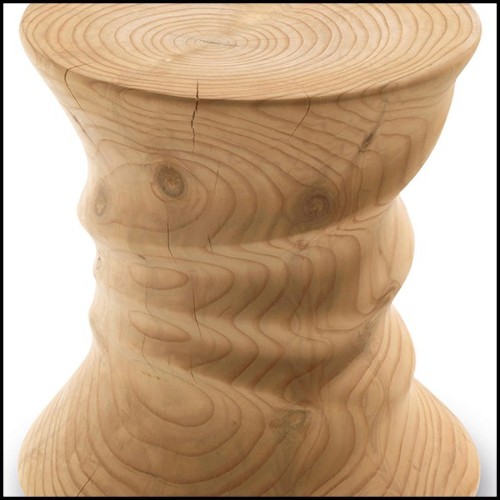 Stool in natural solid cedar wood 154-Candy Cedar